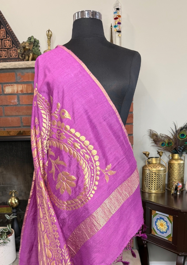 Lavender Mango Weave Moonga Banarasi